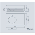 Corian vask model Wave 3